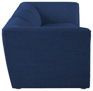 Miramar Linen Textured Fabric Upholstered 3-Piece Modular Sofa, Navy