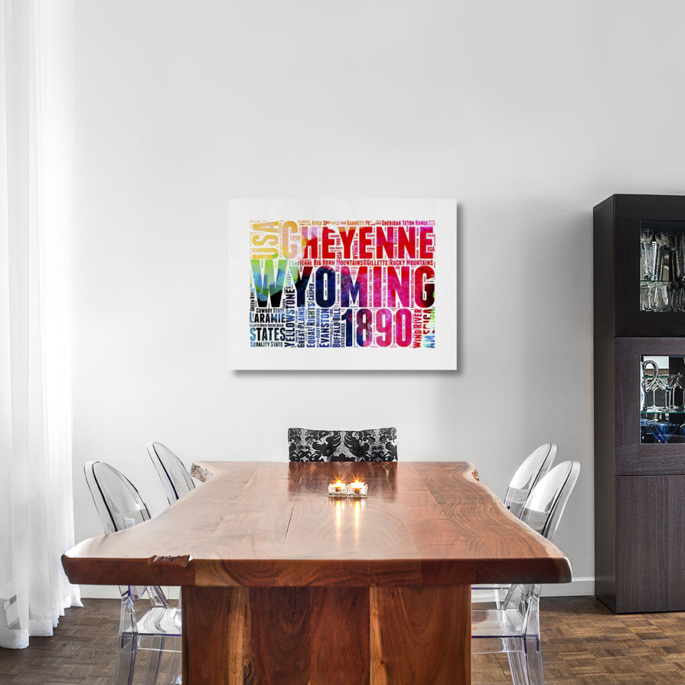 "Wyoming Watercolor Word Cloud" Fine Art Print