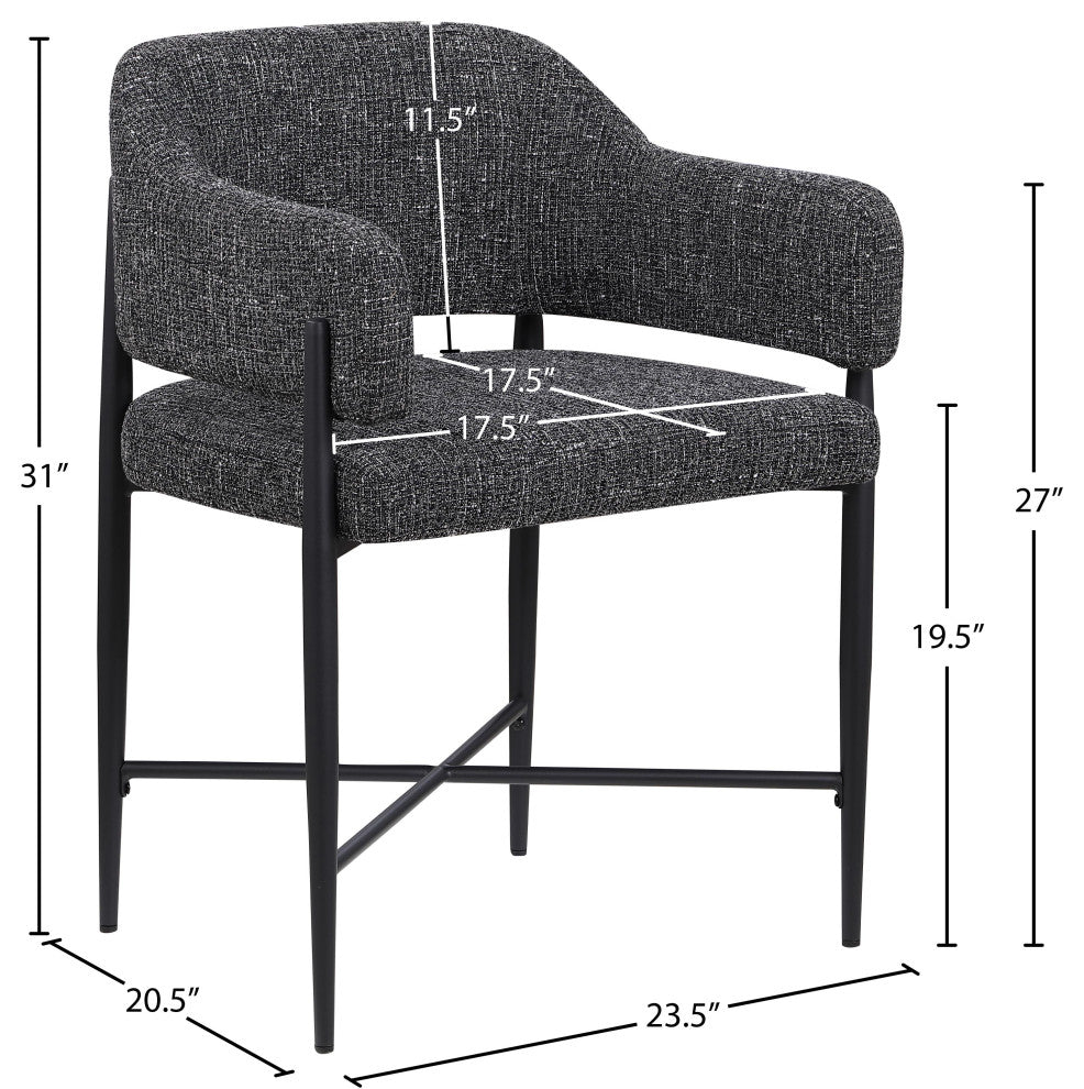 Dame Upholstered Dining Chair, Black