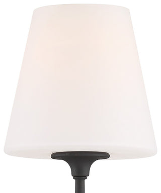 Sylvan 1 Light Wall Mount in Black Forged with White Glass