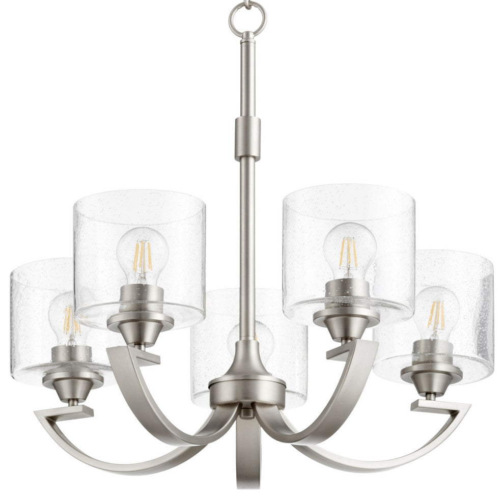Quorum International 6202-5 Dakota 5 Light 24"W Chandelier - Satin Nickel