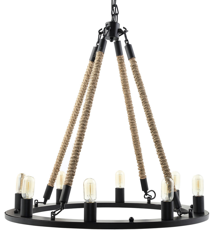 Modern Urban Contemporary Chandelier Light, Black Steel