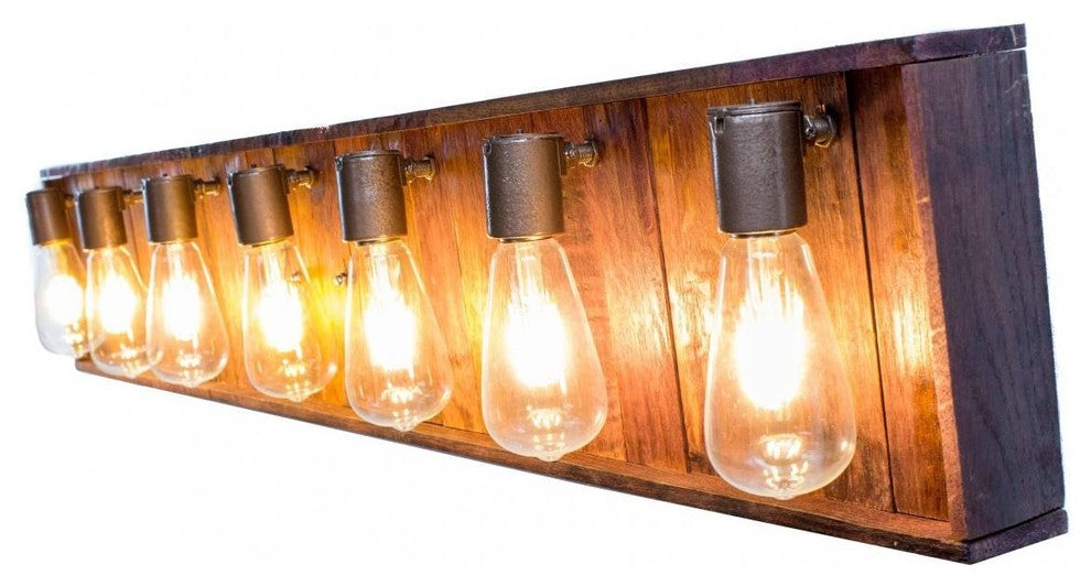 Wine Barrel Wood Vanity Light - Aquila Extended - Made from CA wine barrels