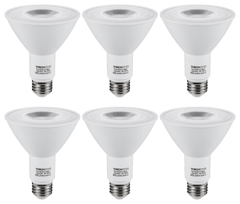 TORCHSTAR PAR30 LED Bulb, Dimmable Spotlight Bulbs, 3000K Warm White, Set of 6