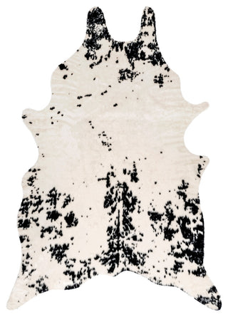 Nuloom Marcia Machine Washable Faux Cowhide Area Rug, Black 5'x6'7"