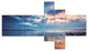 Dramatic Sky Over Sunset Lake, Landscape Canvas Art, 60"x32", 5 panels
