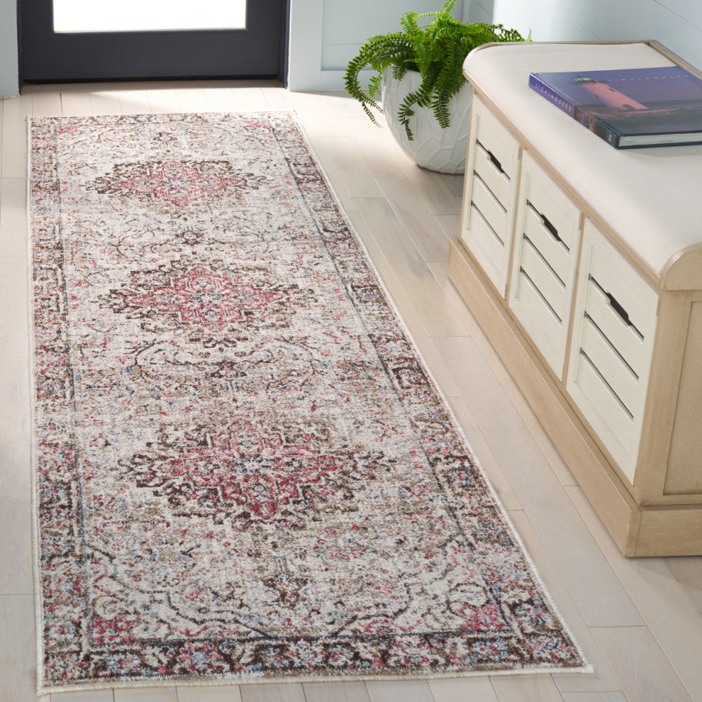 Safavieh Antique Patina ANP642 Rug, Beige/Brown, 2'4"x8'