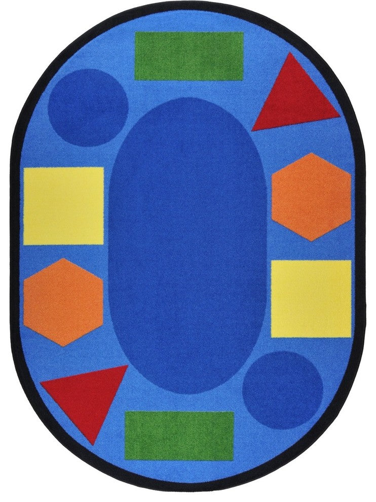 Kid Essentials Rug, Sitting Shapes, Multicolored, 5'4"x7'8", Multicolored, 5'4"x