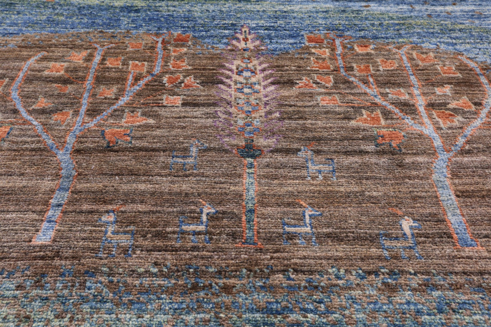 8' 10" X 11' 10" Persian Gabbeh Tribal Handmade Wool Rug Q7928
