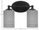 Capri 2-Light Bath Bar, Matte Black/Gray Matrix