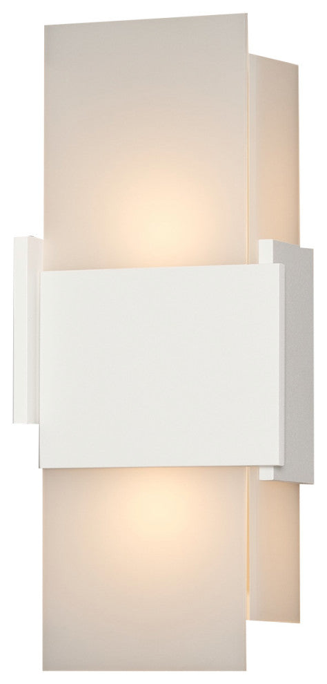 Acuo Outdoor LED Sconce, Textured White, Warm White