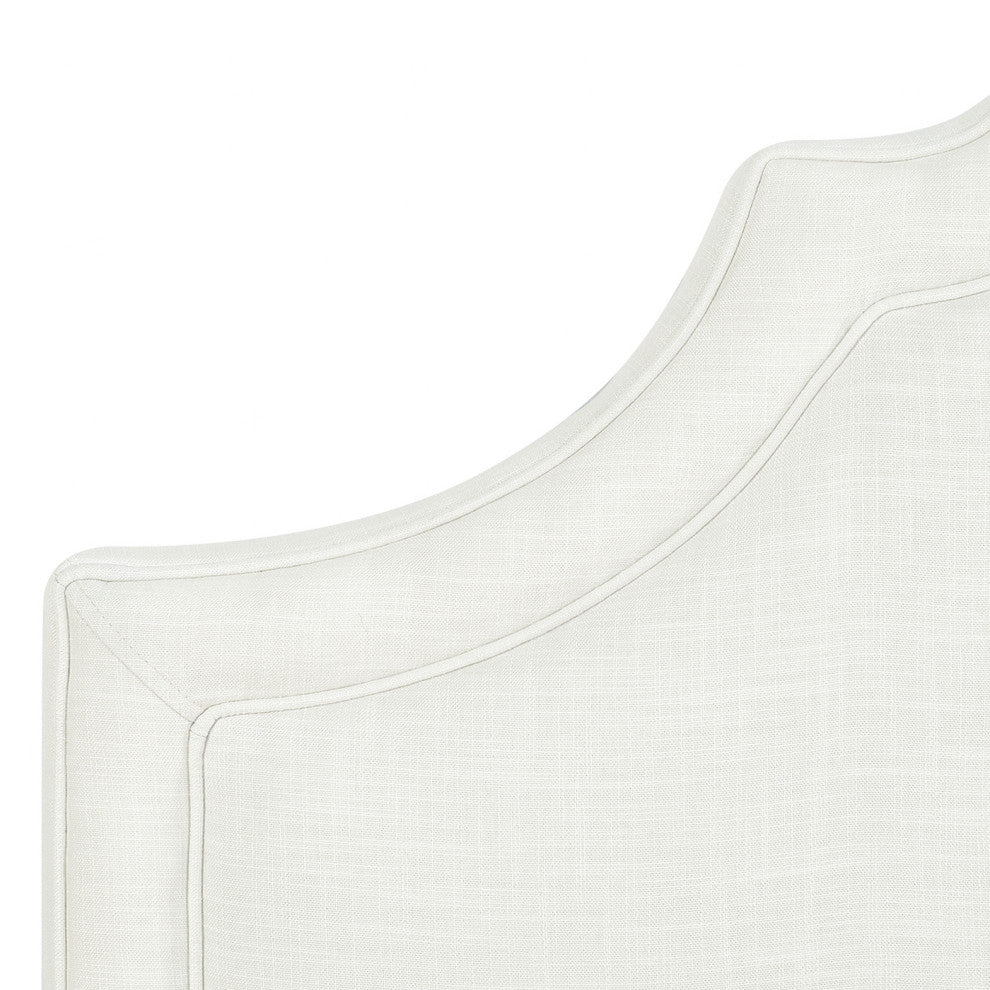 Catherine Arched Upholstered Camelback Headboard, Antique White Polyester, King