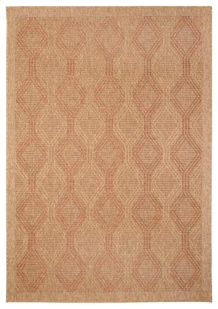 Sahara Links Indoor/Outdoor Rug Terracotta 7'10" Square