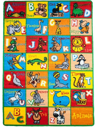 Kids Alphabets Animal Area Rug