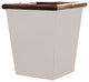 Waste Basket, Nickel With Bamboo