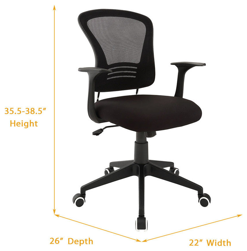 Cool Office Desk Chair, "Paterson", Black