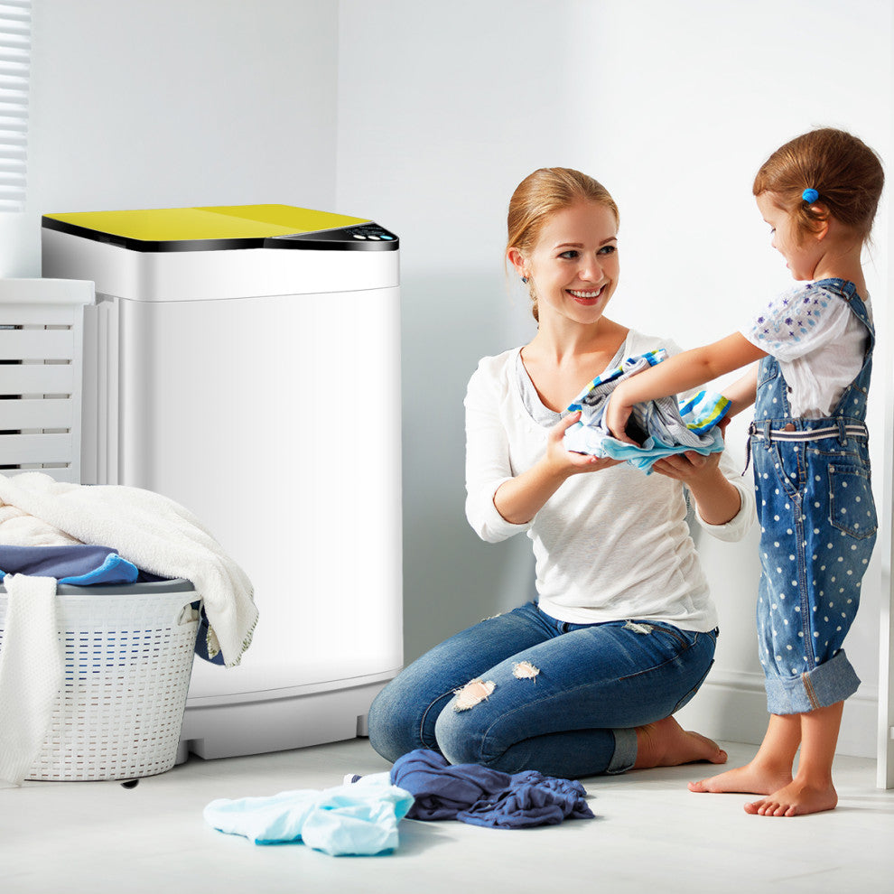 Full-Automatic Washing Machine 7.7 lbs Washer/Spinner Germicidal UV Yellow