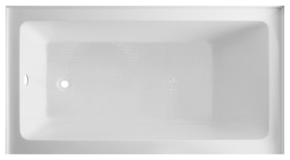 Vanity Art Alcove Soaking Acrylic Bathtub, Pure White, 60"x32", Left