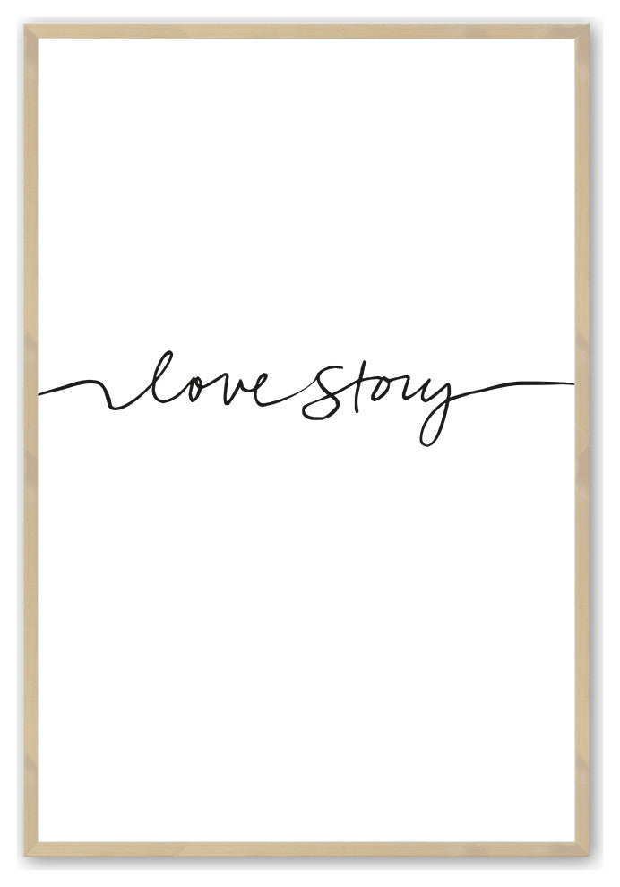 Raw Maple 18" x 24" Inscribed Hearts Framed Print