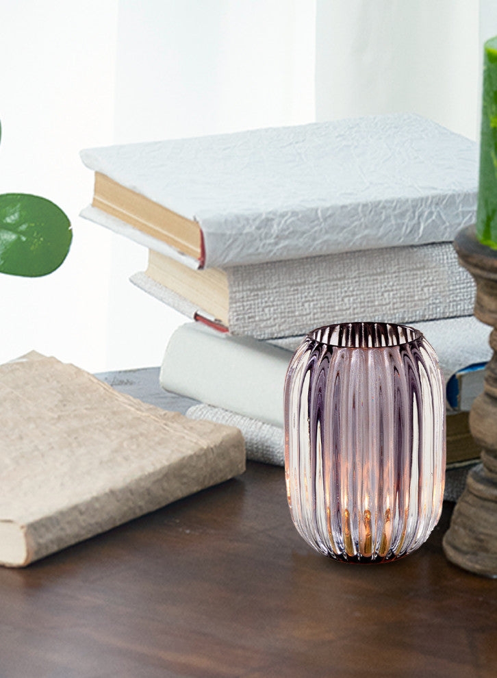 Smoke Grey Optical Glass Votive Holder