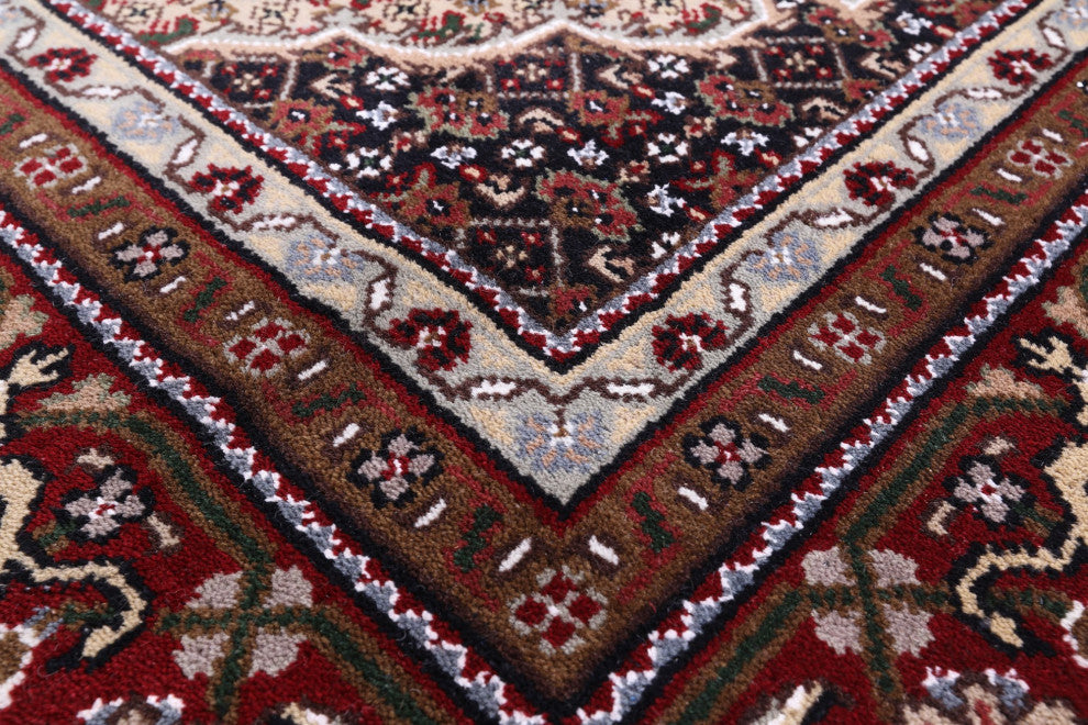 Persian Tabriz Hand Knotted Wool and Silk Rug 6' 1" X 9' 0" Q8908