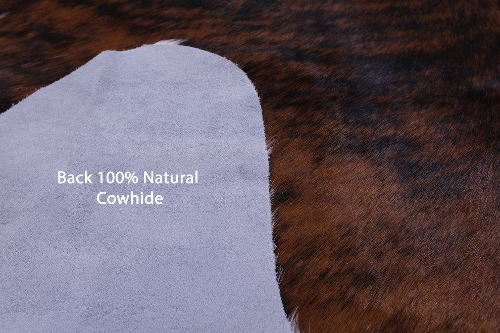 6' 0" X 5' 4" Brindle Natural Cowhide Rug C2177