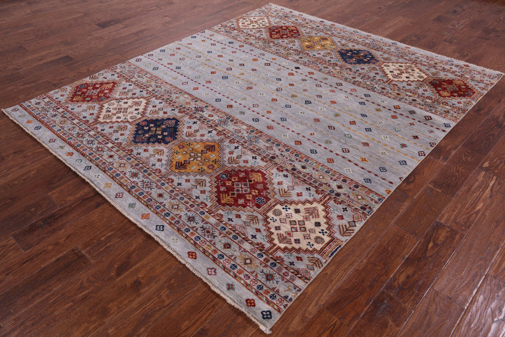 Hand Knotted Super Kazak Khorjin Rug 6' 9" X 8' 1" Q11064