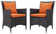 Espresso Orange Convene 2-Piece Outdoor Patio Dining Set