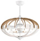 Shana 27" 6-Light Indoor Gloss White and Faux Wood Grain Ceiling Fan
