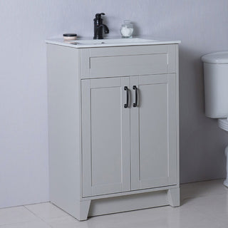 Dena Single-Sink Vanity, 24", Light Gray