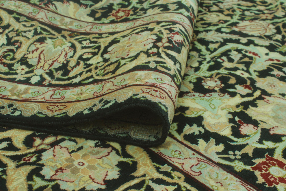 Pak-Persian Fojan Black/Green Rug, 8'0x9'10