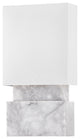 Haight 2-Light Wall Sconce White Marble Finish White Belgian Linen Shade