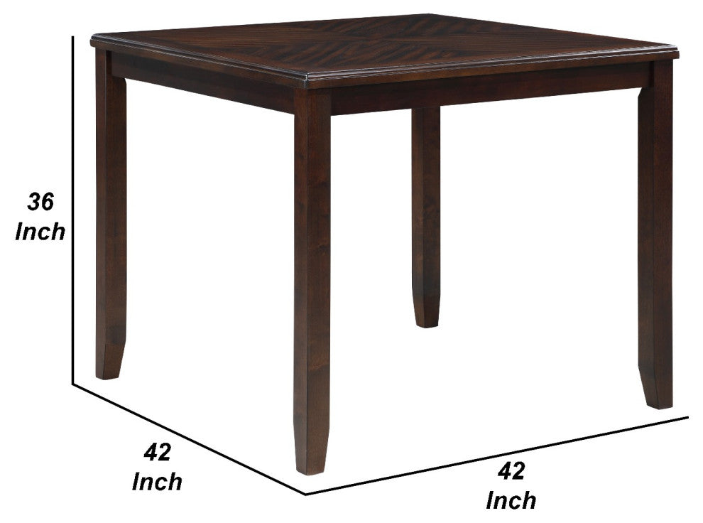 Benzara BM272092 Gary 42" 5 Piece Counter Table Set, Cherry Brown