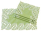 Laurel Embroidered Cutwork Spring Traycloths, 12"x18", Green, Set of 4