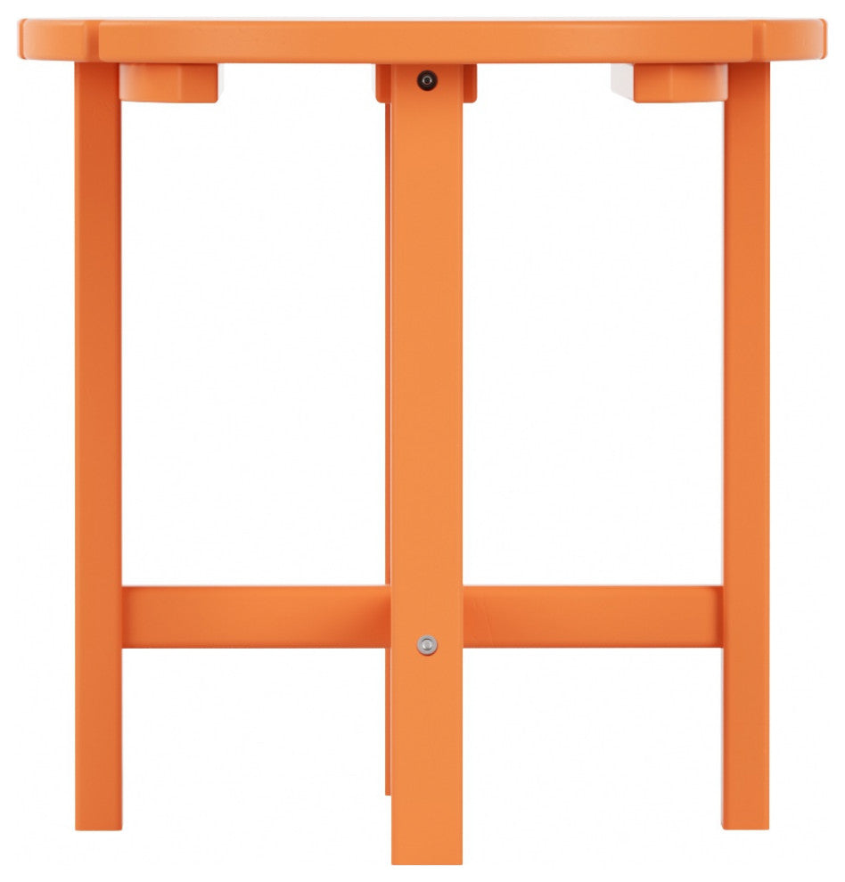 WestinTrends 2PC Outdoor Adirondack Poly Lumber Patio Chair, Side Table Set, Orange