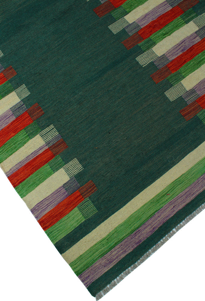 Winchester Kilim Anouar Green Rug, 6'11x9'9
