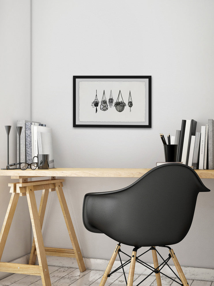 "Hanging Plants II" Framed Painting Print, 45"x30"