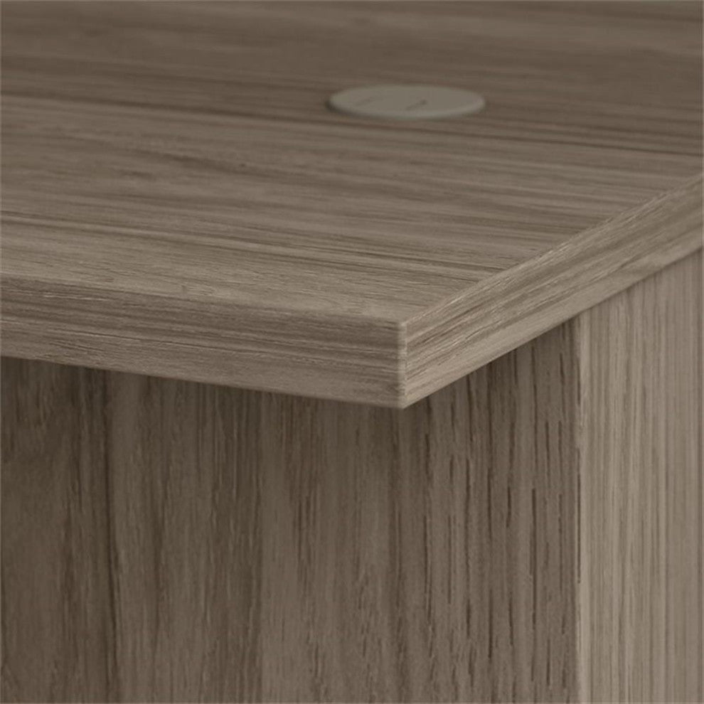 Office 500 Height Adjustable U Shaped Desk in Modern Hickory - Engineered Wood