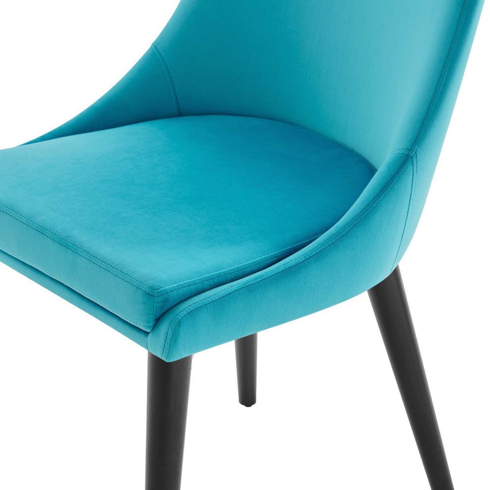 Side Dining Chair, Blue, Velvet, Modern, Kitchen Bistro Restaurant Hospitality