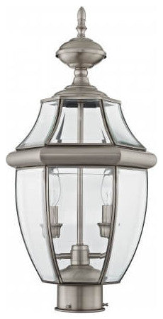 Livex Monterey Outdoor Post Light, Brushed Nickel, 22"
