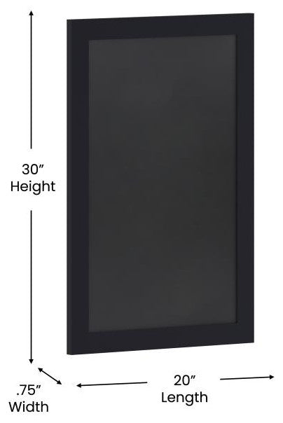 Canterbury Wall Mount Magnetic Chalkboard Sign Set-20" x 30", Black, 20" X 30"