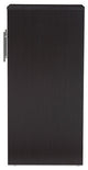 Lindo Dark Brown Wood Bookcase With Two Pulled-out Doors Shelving Cabinet