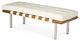 Upholstered White Leather Bench