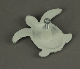 Cast Iron Sea Turtle Handle Drawer Pull Cabinet Knob Beach Decor Set of 12 Whit
