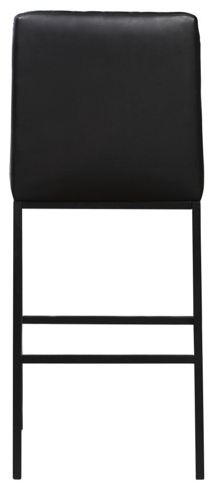 Bryce Faux Leather Upholstered Bar Stool, Set of 2, Black
