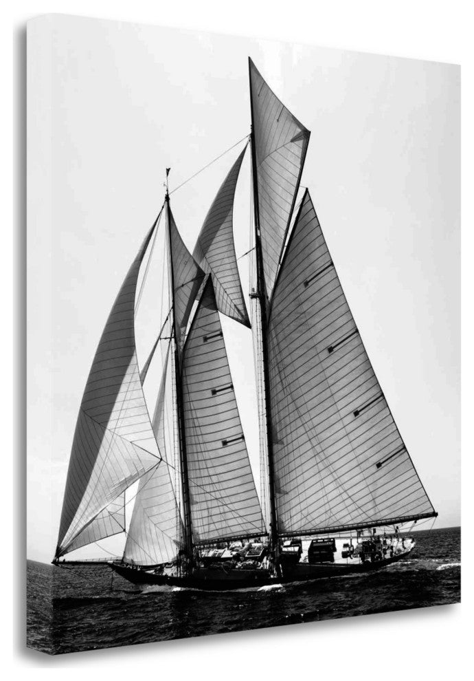 25" Sailboat in Action Giclee Wrap Canvas Wall Art