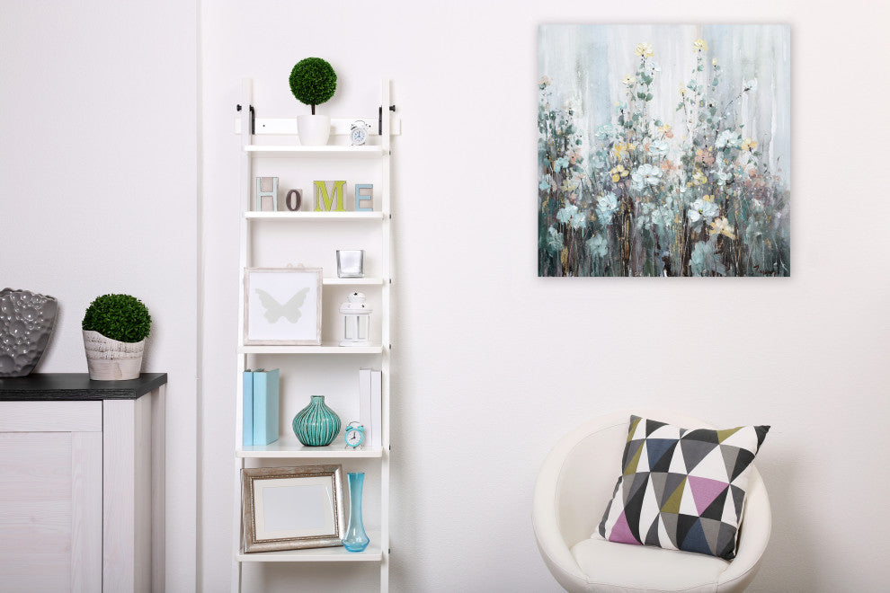 Spring abstract flowers - Oil Painting Print on Wrapped Canvas, Wall art, 30"x30"