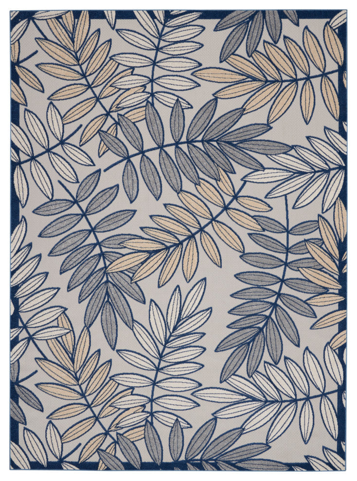 Nourison Aloha 12' x 15' Ivory/Navy Tropical Area Rug