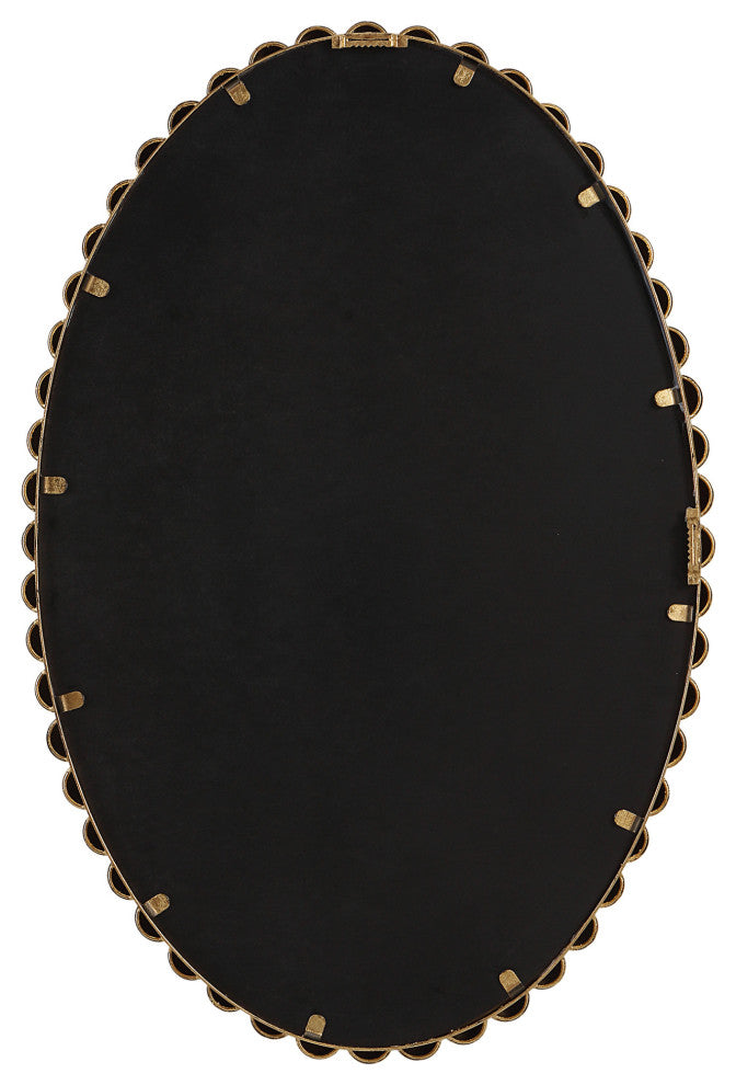 Uttermost 09875 Serna 20" W x 30" H Oval Framed Bathroom Mirror - Gold Leaf