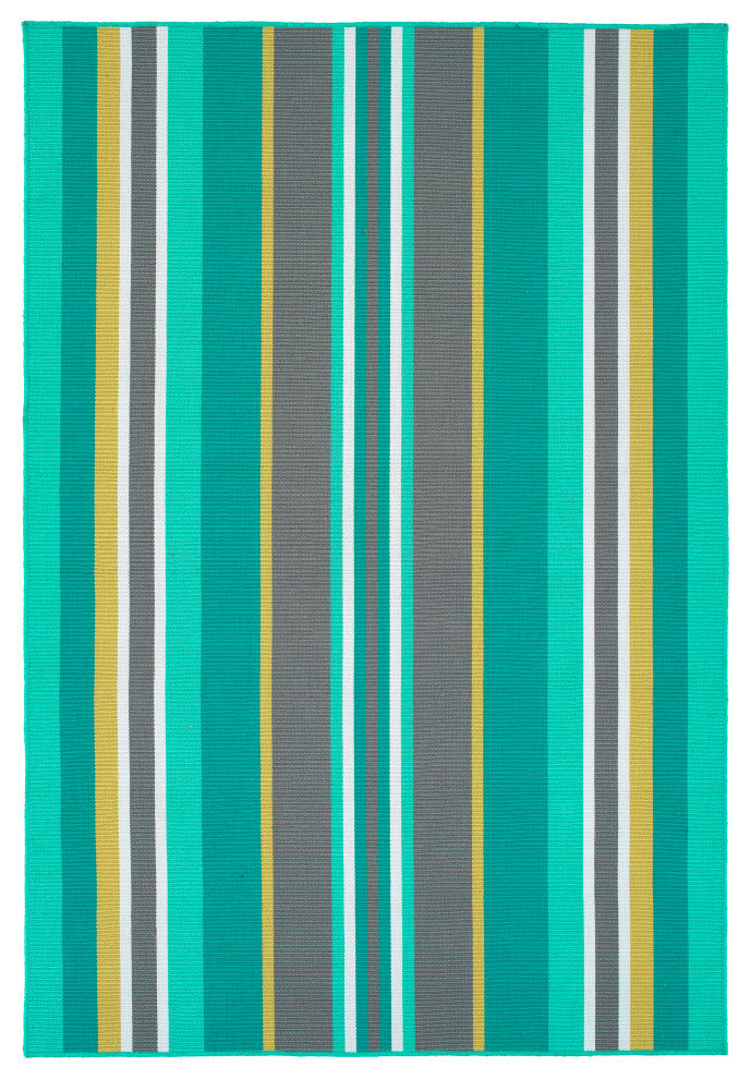 Voavah Teal 2' x 3' Rectangle Throw Rug